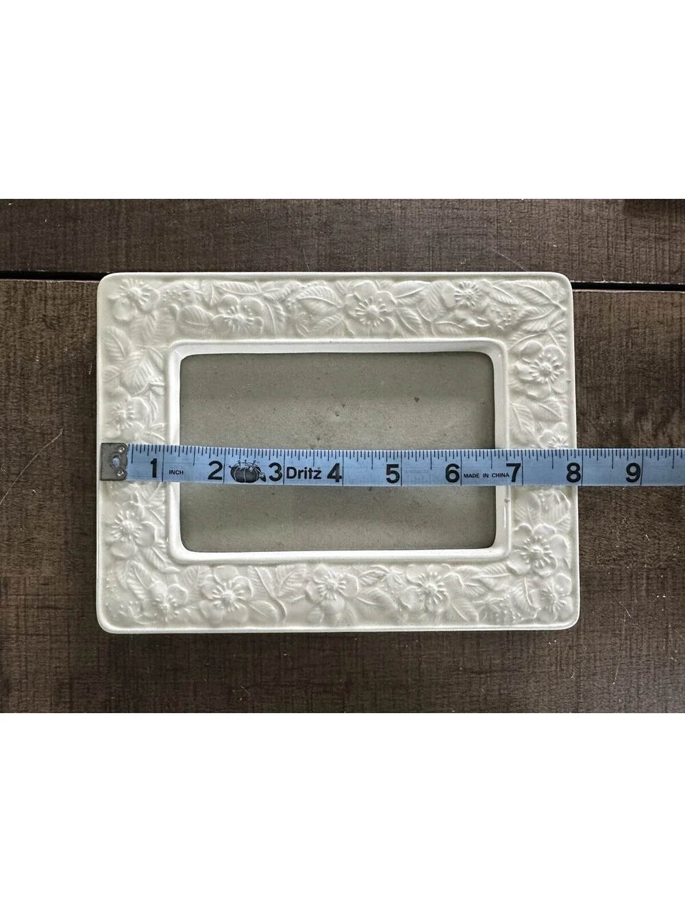 Vintage Elsa L Ceramic Floral Picture Frame 4x6 Ivory Taiwan Cottagecore